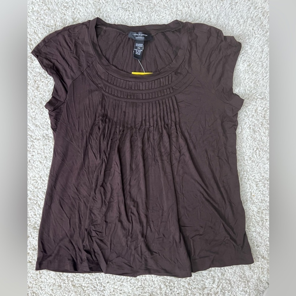 Women’s Size Petite Medium Cable & Gauge Blouse NWT